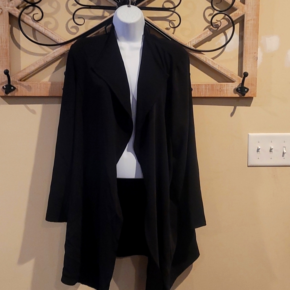 Black Blazer Style Jacket.  High/Low